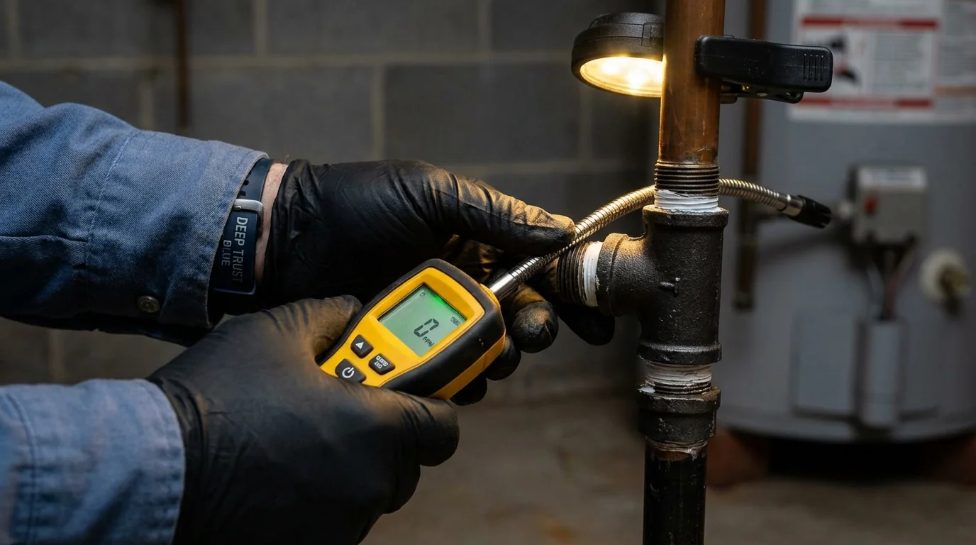 Gas leak detection with electronic sniffer by Johns Plumbing LLC in Laguna Beach