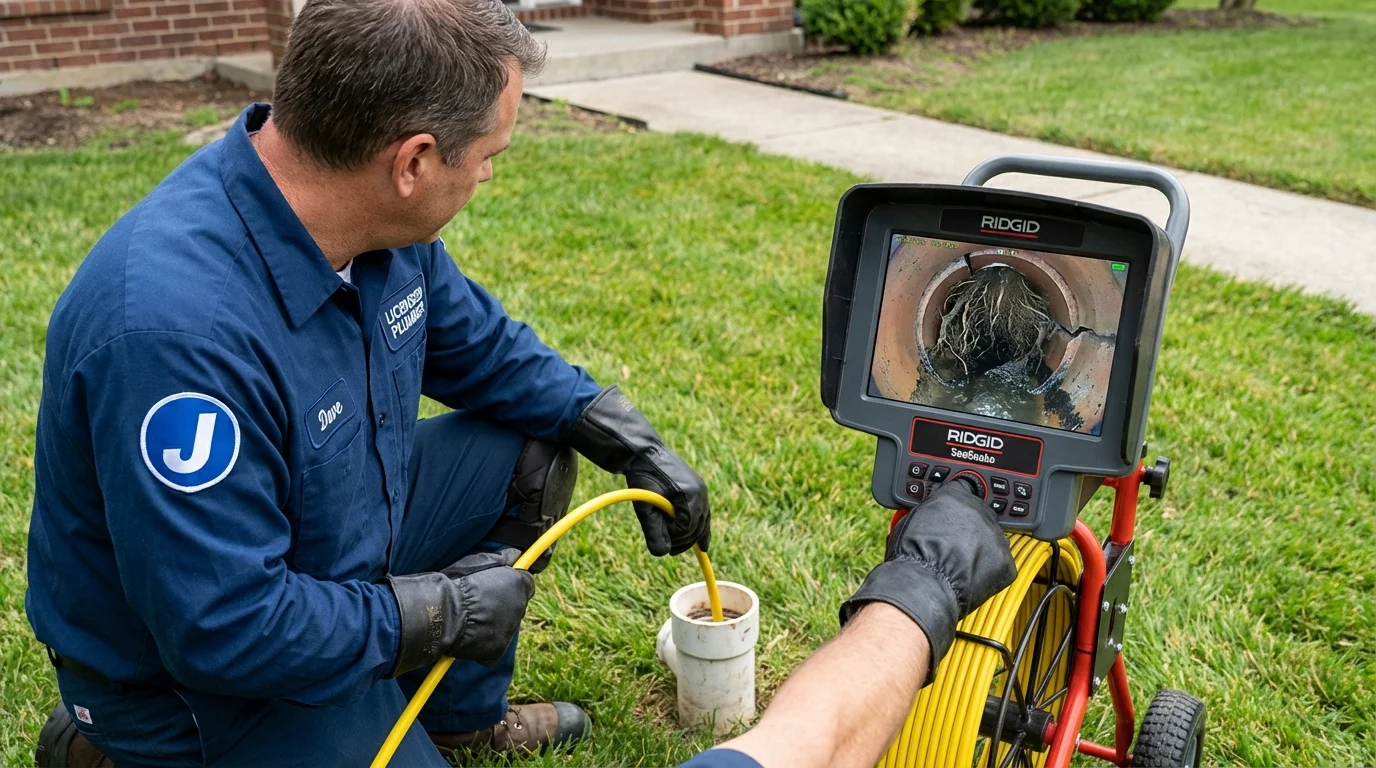 Sewer camera inspection being performed by Johns Plumbing LLC in Laguna Beach